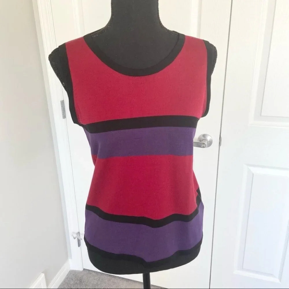 Vintage Y2K Marks  & Spencer ColorBlock Silk Knitted Tank Top
